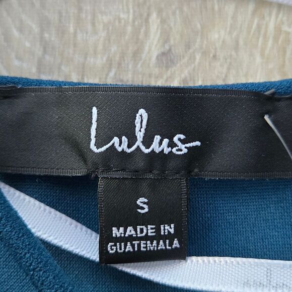 Nwt new Lulus Bodycon teal low cut,  spaghetti straps low cut mini - Picture 10 of 13